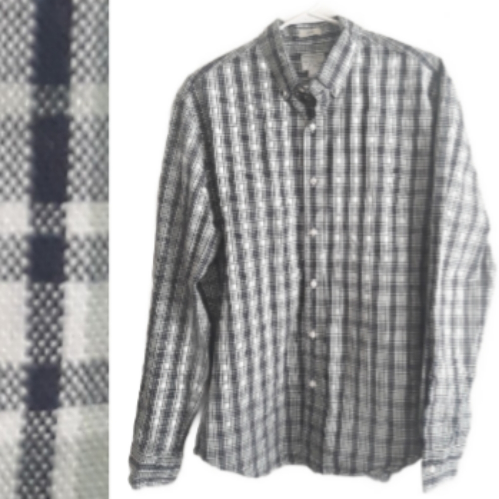 Re-Imagined by J. Crew Men's Stretch Secret Wash Slim Plaid Shirt - Size Large